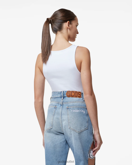 Women GCDS Jersey Bodysuit White 0FVX379