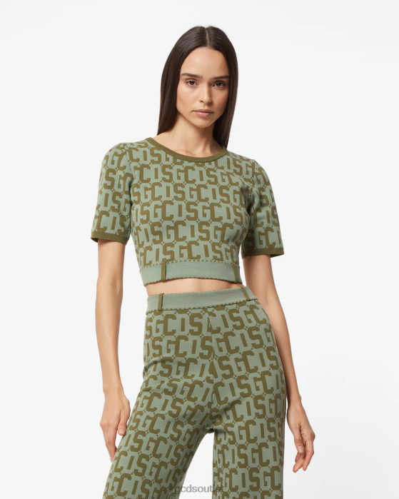 Women GCDS Matilda Monogram Top Military Green 0FVX367