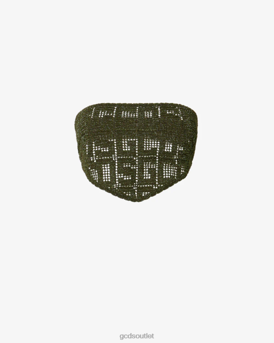 Women GCDS Monogram Macrame Mini Top Military Green 0FVX369