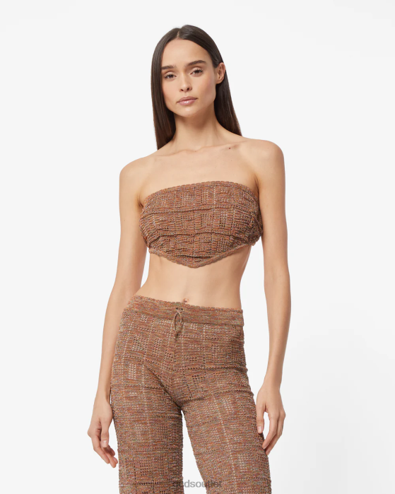 Women GCDS Monogram Macrame Mini Top Orange 0FVX370