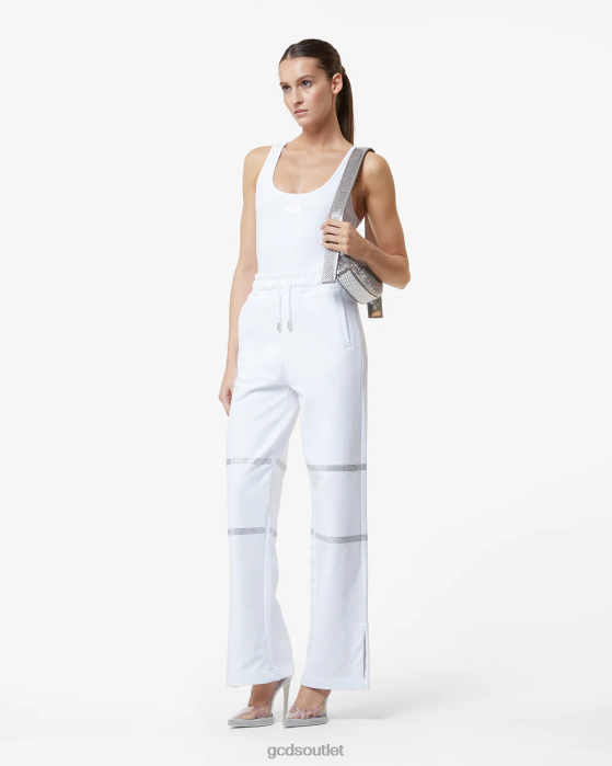 Women GCDS Bling Sweatpants White 0FVX450