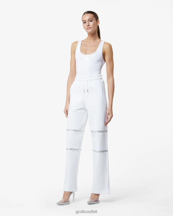 Women GCDS Bling Sweatpants White 0FVX450
