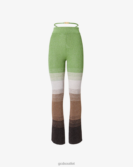 Women GCDS Lurex Degrade Knit Trousers Military Green 0FVX435
