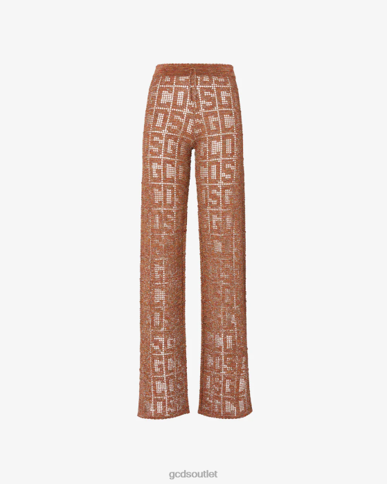 Women GCDS Monogram Macrame Trousers Orange 0FVX438
