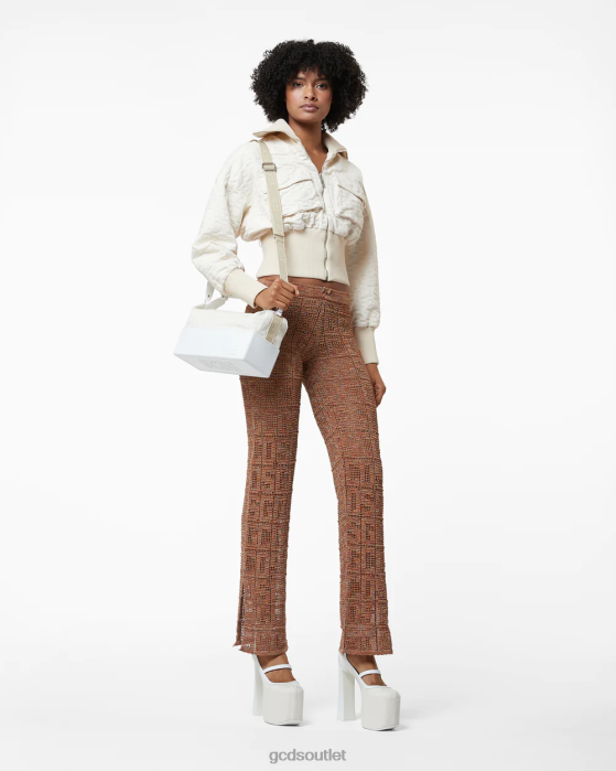 Women GCDS Monogram Macrame Trousers Orange 0FVX438