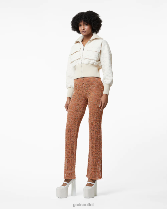 Women GCDS Monogram Macrame Trousers Orange 0FVX438