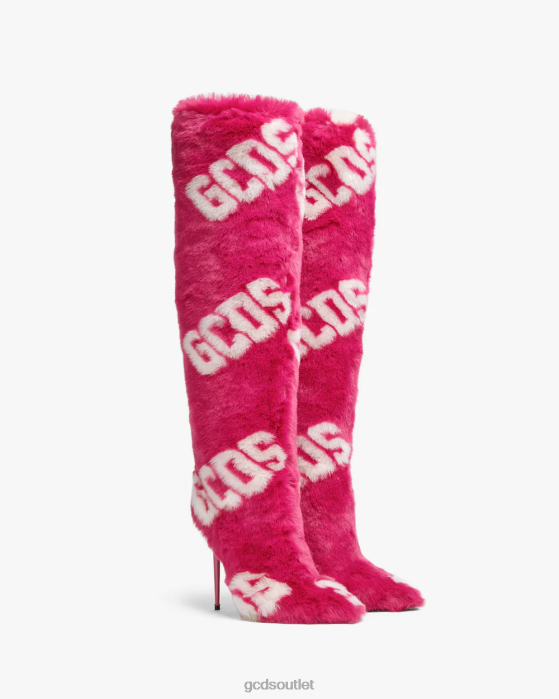 Women GCDS faux fur boots Fuchsia 0FVX495