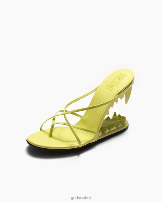 Women GCDS Morso Metallic Thongs Sandals Lime 0FVX509