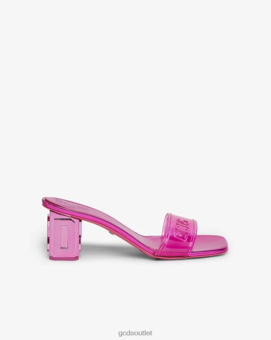 Women GCDS Transpallic Logo Low Sandals Fuchsia 0FVX512